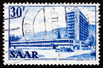 Postage stamp Saar, Germany 1953 Saar University Library