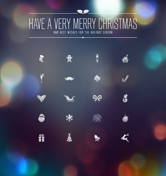 Christmas and New Year Icons collection