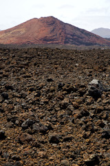 volcanic stone in los volcanes lanzarote   rock  sky  hill  summ