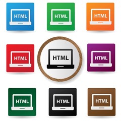 Html symbol,Color buttons,vector