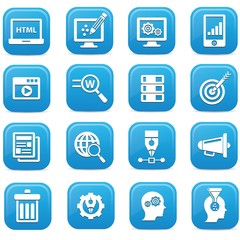 Advertise,Website icons,blue version,vector