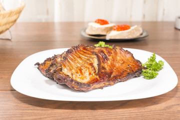 of nutria ribs grilled