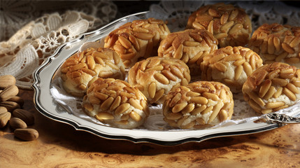 marzipan with pine nuts