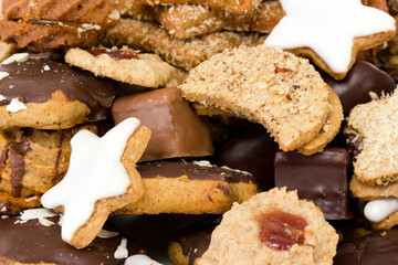 Close-up of fresh baked christmas cookies
