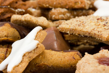 Close-up of fresh baked christmas cookies