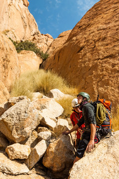 Bergsteiger an der Spitzkoppe