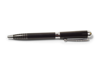 black ballpoint pen for writing isolated