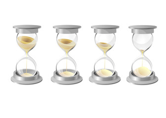 Песочные часы с разным уровнем  упавшего песка