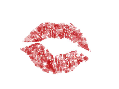 Red heart lips