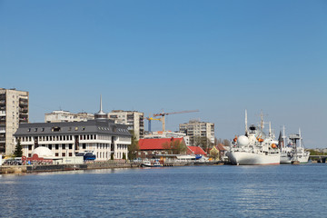 Fototapeta na wymiar Sea port administration of Kaliningrad, Russia