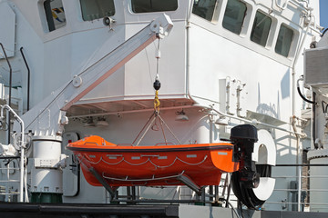 Lifeboat on the ship