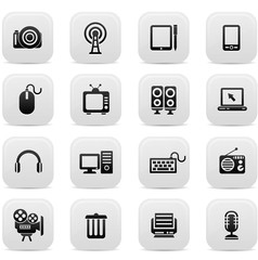 Technology buttons,Black version,vector