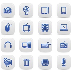 Technology buttons,Blue version,vector