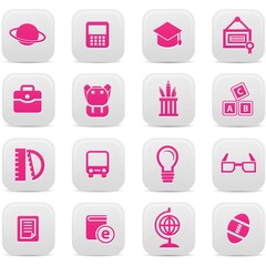 Education buttons,Pink version,vector