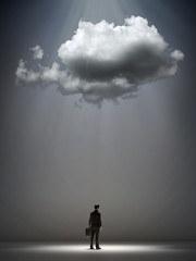 Cloud over a businessman