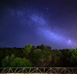 Sky with stars in night, milky way