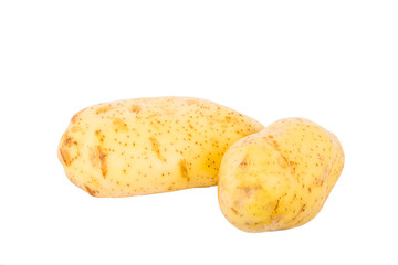 Two Yukon Gold Potatoes Isolated on White