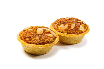 Tarts on white background