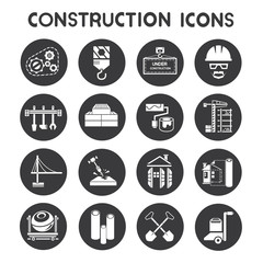construction icons, buttons
