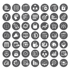 big data icons, data management buttons