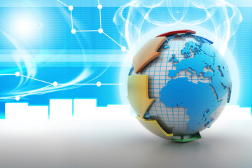 Globe around with arrow