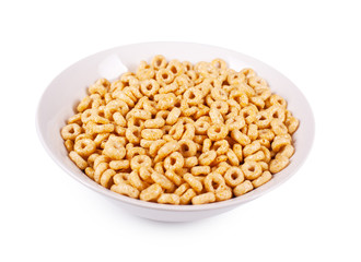 corn flakes ring on white background