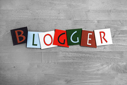 Blogger sign for internet blogs & computer users
