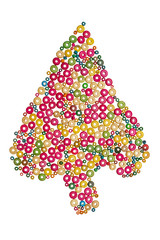 Christmas tree made of wooden beads