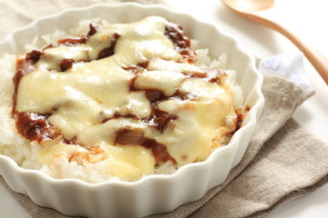 Beef stew and cheese on rice Doria