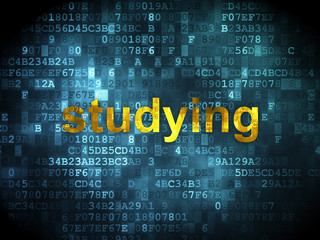 Obraz premium Education concept: Studying on digital background