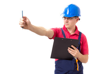 Worker isolaed on white background