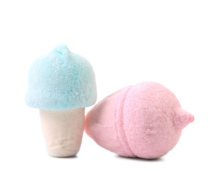 Three different marshmallow.