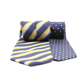 Close-up of rolled up neckties.