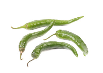 Four green peppers.