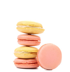 Stack of various macaron cakes.