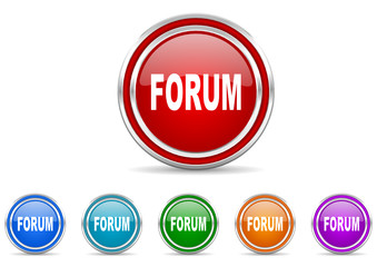 forum icon vector set