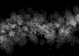 Snowflakes blizzard in the darkness - obrazy, fototapety, plakaty