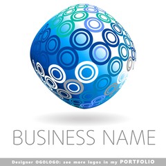 Fototapeta na wymiar ball, planet, globe, abstract business logo emblem vector