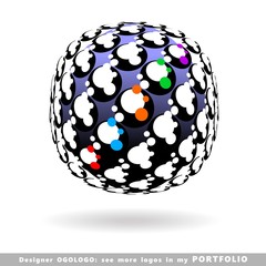 ball, planet, globe, abstract business logo emblem vector