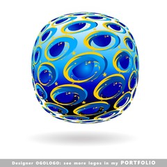 ball, planet, globe, abstract business logo emblem vector