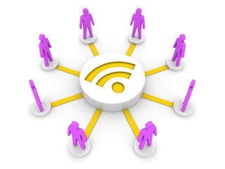 Wireless Internet. Online conference. Concept 3D illustration.