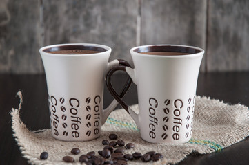 Fototapeta na wymiar two coffee cups