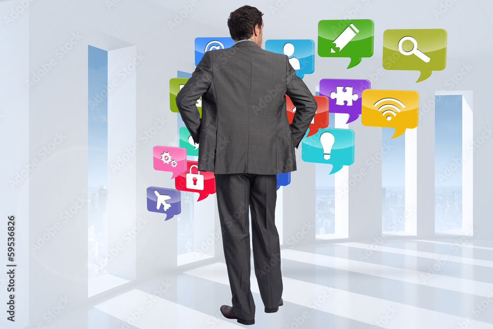 Poster composite image of businessman with hands on hips