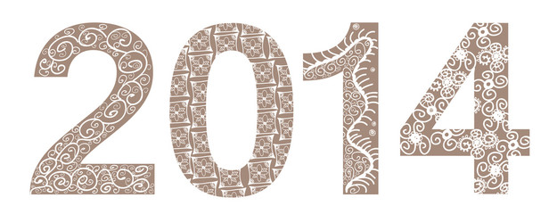 2014 - brown- vector illustration