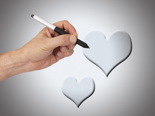hand drawing hearts