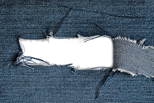 Torn blue jeans texture