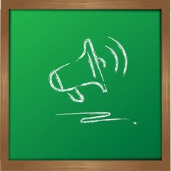 Megaphone symbol drawing on blackboard background,vector
