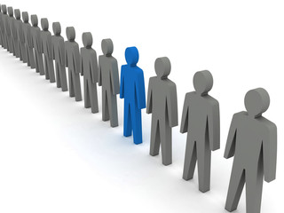 Unusual person in row.