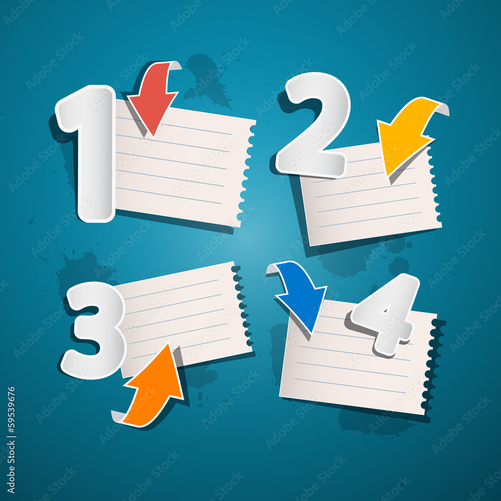 Poster vector progress steps for tutorial, infographics