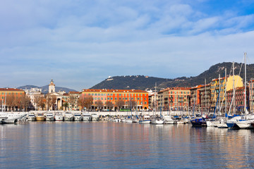 Obraz premium View on Port of Nice, French Riviera, France